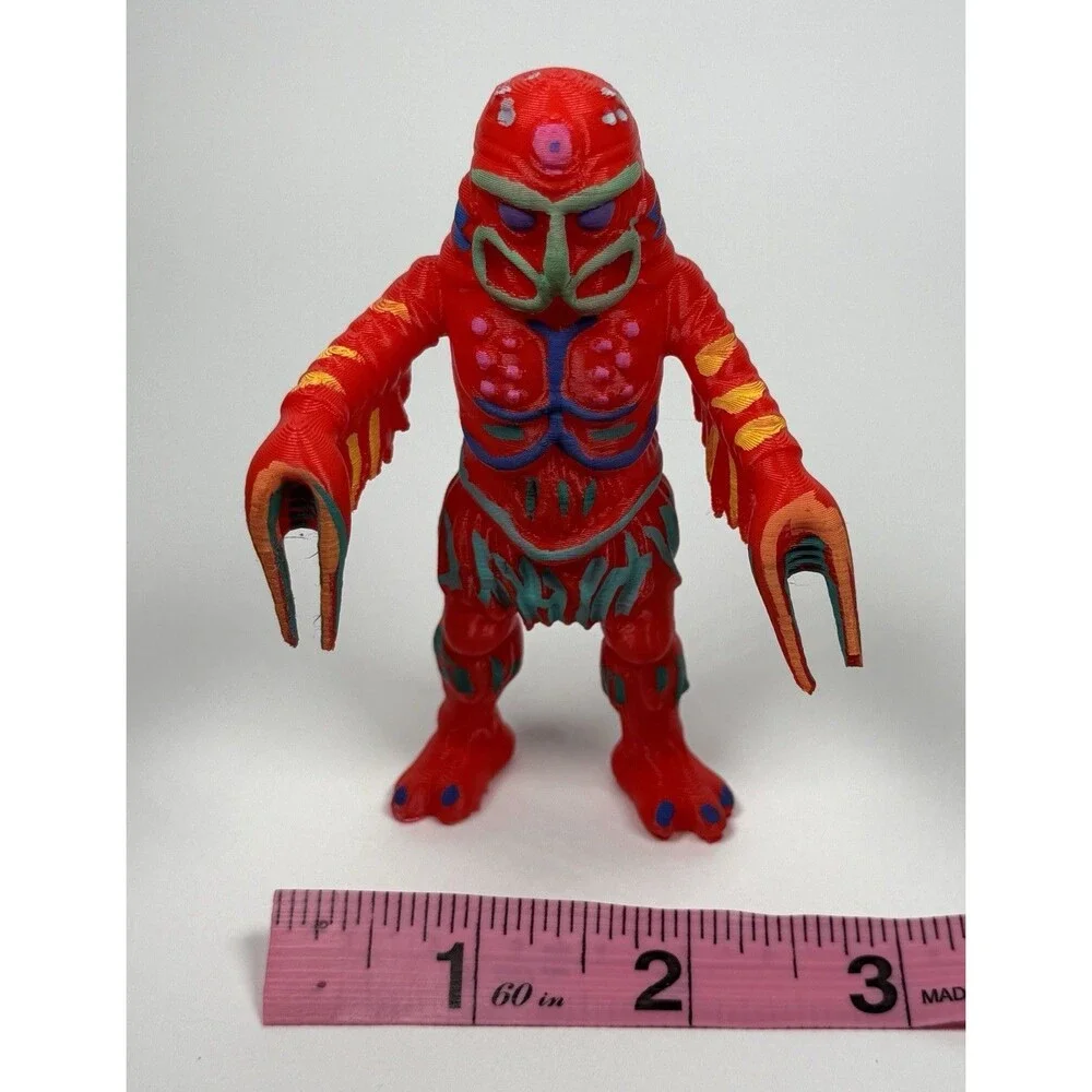 Angry Red Planet HAND PAINTED Three Eyed Martian Predator Toy Figure
